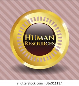 Human Resources golden emblem or badge