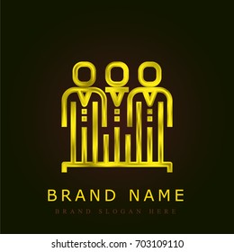 Human resources golden metallic logo