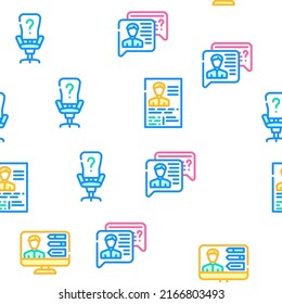Human Resources Hr Department Vector Seamless Pattern Color Line Illustration