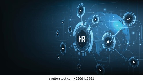 Human Resources HR management concept. leadership and team building. Management and recruitment. Social network. Different people.