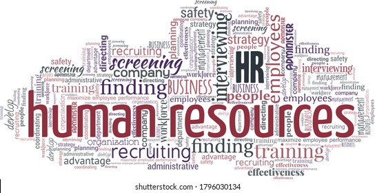 Human Resources Hr Word Cloud Isolated Stock Vector (Royalty Free ...