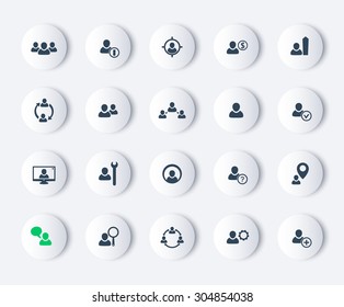 Human resources, hrm, Personnel management, round modern icons, vector illustration, eps10, easy to edit