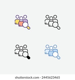 Human Resources icon in 4 different style vector stock illustration.