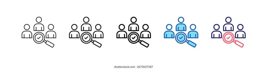 Ícone de Recursos Humanos em 5 estilos diferentes definem a coleção.