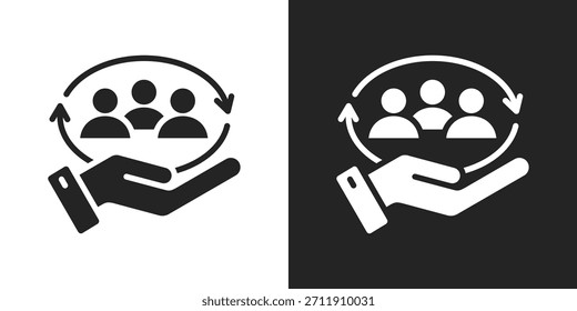 Human Resources Symbol im schwarz-weißen Glyphenstil