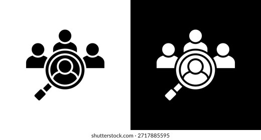 Icono de Recursos Humanos relleno en blanco y negro.