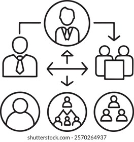 Human resources icon collection set. Containing employee, work, organization structure, business, industry, cycle economy, hr, concept icon. Simple flat vector.