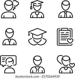 Human resources icon collection set. Containing employee, work, organization structure, business, industry, cycle economy, hr, concept icon. Simple flat vector.