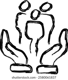human resources icon in Doodle style