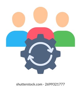 Icono de Recursos Humanos Ilustración vectorial de Diseño Plano
