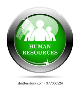 Human Resources icon. Internet button on white background. EPS10 vector. 
