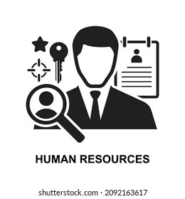 Icono de recursos humanos aislado en ilustración vectorial de fondo blanco.