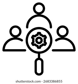 Ilustración vectorial de línea de íconos de recursos humanos