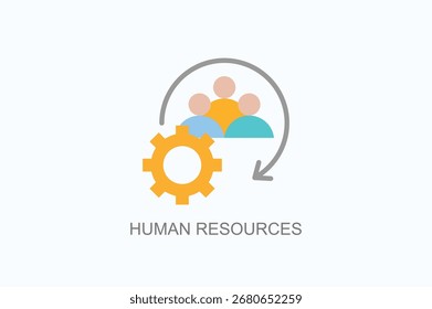 Ilustração De Vetor Isolada De Ícone Ou Logotipo De Recursos Humanos