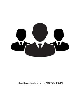 Human resources icon male group of persons symbol avatar for business management team in flat color glyph pictogram illustration