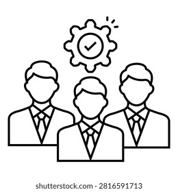 Human resources icon representing professional workgroup structure and team unity