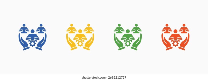Conjunto de iconos de recursos humanos Color Colección de estilo múltiple