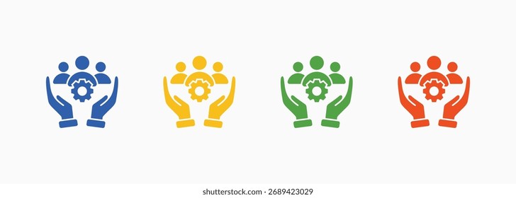 Human Resources Icon Set Color Multiple Style Collection