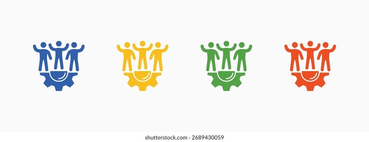 Human Resources Icon Set Color Multiple Style Collection