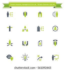 Human resources icon set - Female icon set