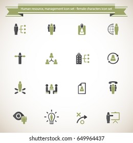 Human resources icon set - Female icon set