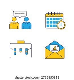 Conjunto de iconos de recursos humanos de estilo plano para empresas y fuerza laboral