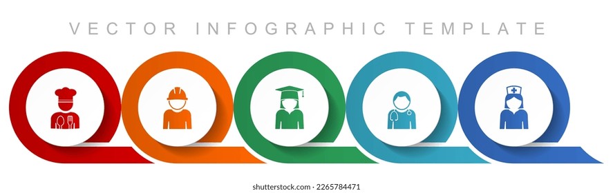 Human resources icon set, miscellaneous icons such as chef, worker, student, doctor and nurse for webdesign and mobile applications, flat design infographic vector template in eps 10