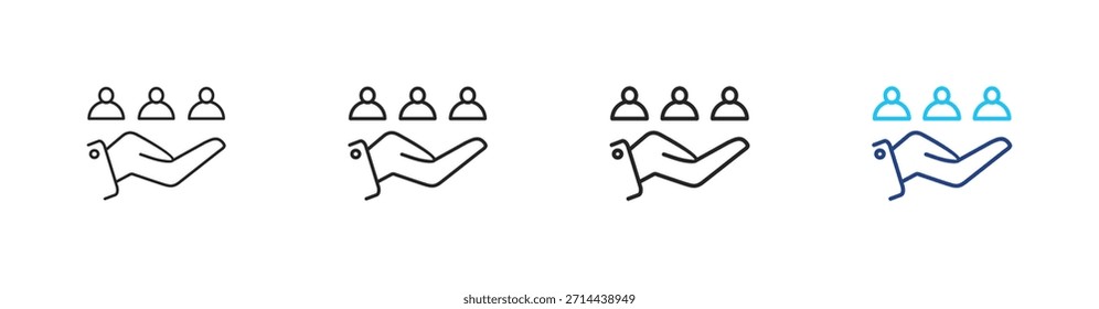 Human resources icon set outline multistyle vector concept illustrations