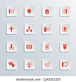 Human resources icon set. Vector illustration.