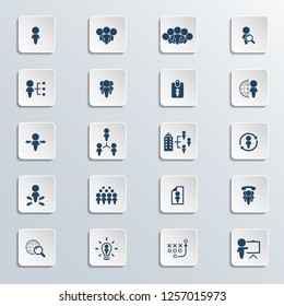 Human resources icon set. Vector illustration.