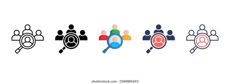 Human Resources Icon Sheet With Multiple Styles For Design