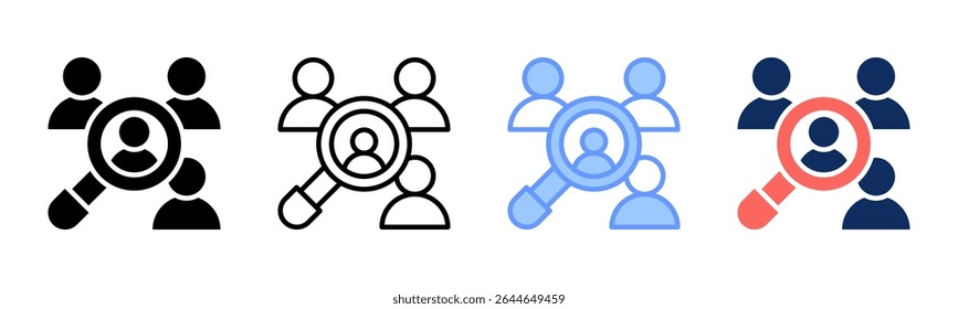 Conjunto de vários estilos da folha de ícone do Human Resources