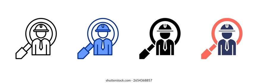 Conjunto de vários estilos da folha de ícone do Human Resources