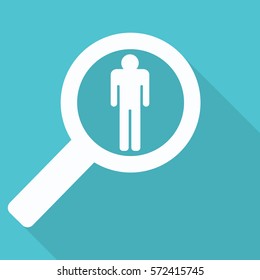 Human resources icon simple. search employee