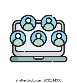 Human Resources Icon Vector Illustration. Flat Outline Cartoon. Business Analytics Icon Concept Isolated Premium Vector.ai