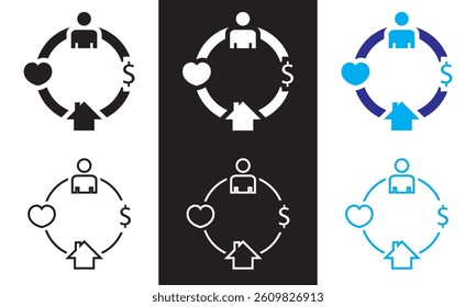 Human Resources icon.  Vector illustration. isolated on white and black background. EPS 10