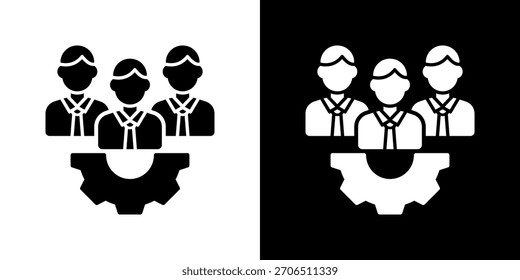 Icono de Recursos Humanos Ilustración vectorial. Diseñado Para Una Flexibilidad Creativa En Versiones Claras Y Oscuras.