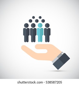 Human resources icon. Vector illustration.