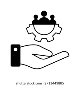 Icono de recursos humanos con fondo blanco Vector ilustración de stock
