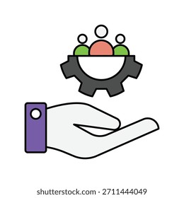 Icono de recursos humanos con fondo blanco Vector ilustración de stock