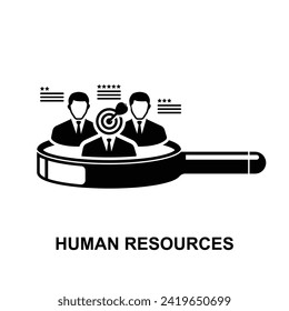 Human Resources icon.Human resources (HR) is the set of people who make up the workforce of an organization isolated on background vector illustration.