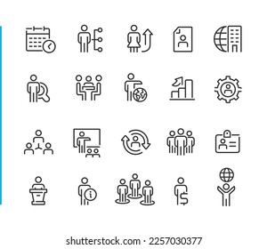 Human Resources Icons - Blue Line Series - Vector line icons for your digital or print projects.