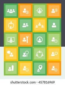 Human resources icons, HR, personnel management, material style