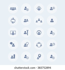 Human resources icons, hrm, personnel management, login icon, account symbol, login pictogram, vector illustration