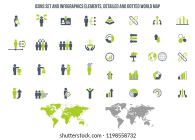  Human resources icons related to team work, career progress and business process. 