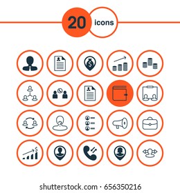 Human Resources Icons Set. Collection Of Manager, Coins Growth, Curriculum Vitae And Other Elements. Also Includes Symbols Such As Vacancy, Female, Wallet.