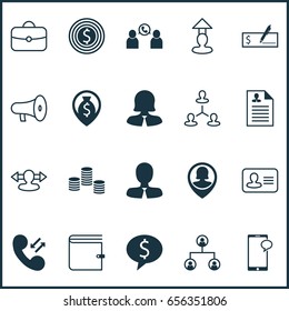 Human Resources Icons Set. Collection Of Reverse, Money, Bank Payment And Other Elements. Also Includes Symbols Such As Pin, Handbag, Map.