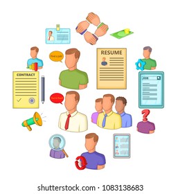 Human resources icons set. Flat illustration of 16 human resources vector icons for web