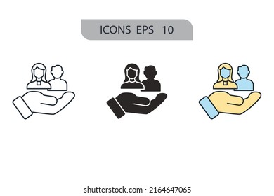 Symbole für Humanressourcen, Vektorelemente für Infografiken