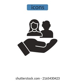 Symbole für Humanressourcen, Vektorelemente für Infografiken